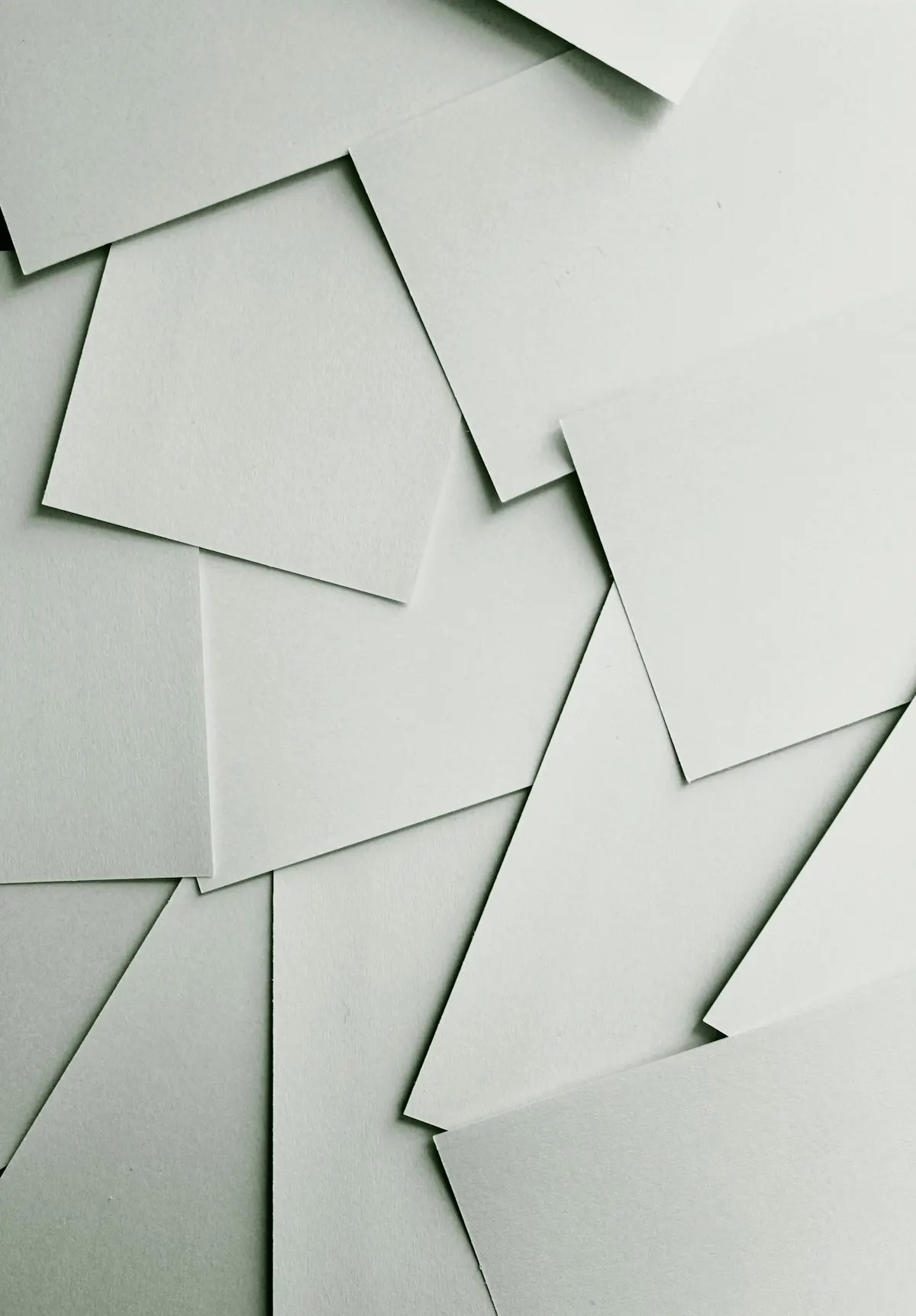 Overlapping white planes of a plaster study model